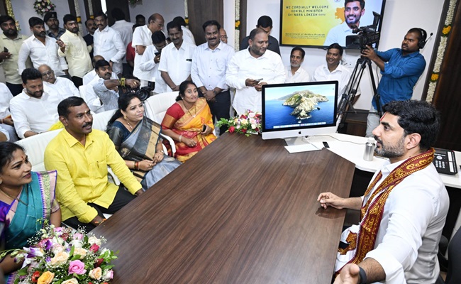 Naidu’s son Lokesh assumes office as minister