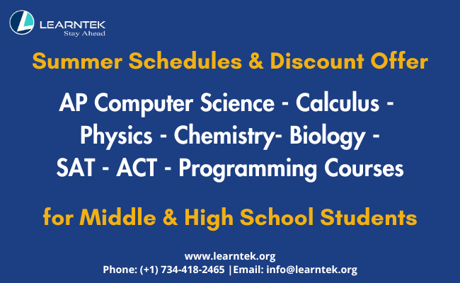 AP - IB - SAT - Coding Courses Summer Offer