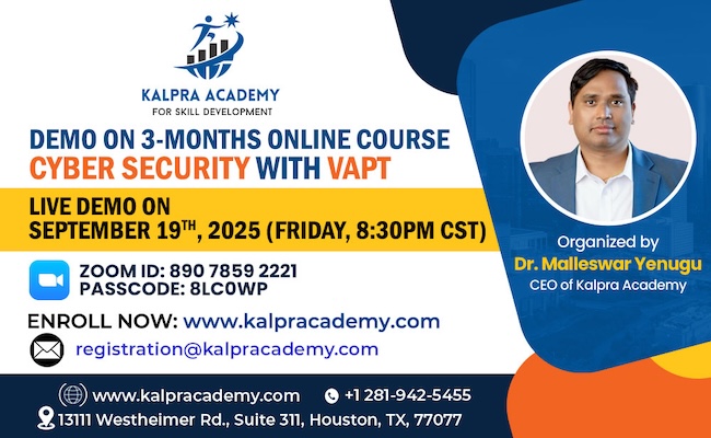 Join LIVE Demo today for Cyber Security with VAPT