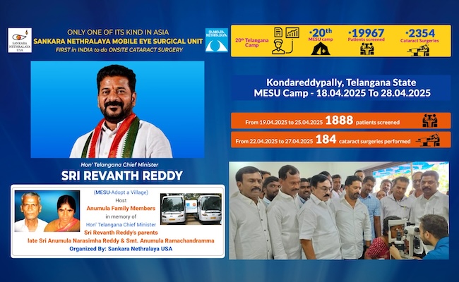 SN Eye Camp in Revanth Reddy Village Kondareddy Pally