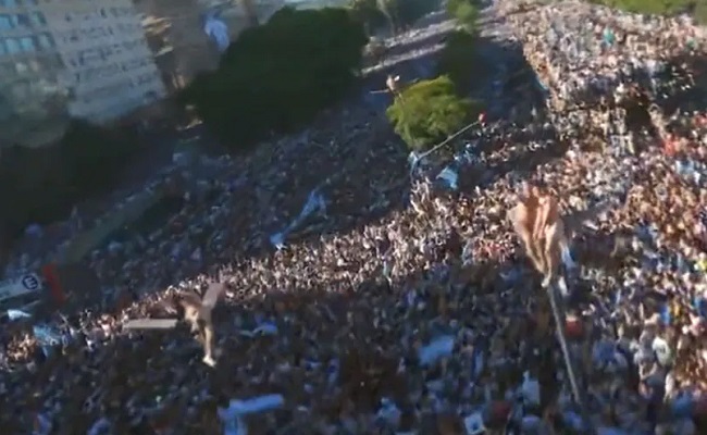 Argentina fans throw all economic worries to wind after football win in Qatar