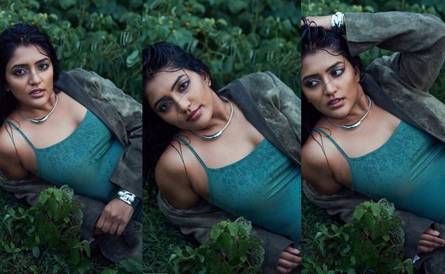 Pics: Eesha Lies On Green Wearing Green