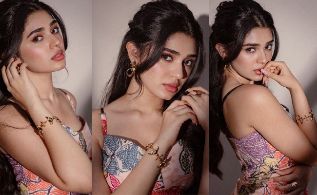 Pics: Krithi At'Tempts' Wearing Floral Dress
