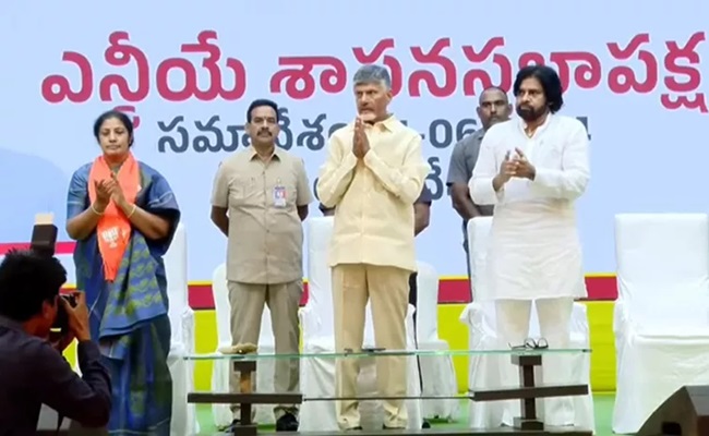 Chandrababu unanimously elected leader of NDA MLAs in AP