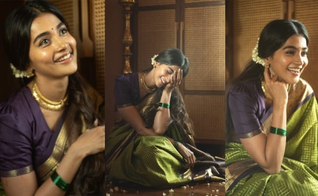 Pics: Pooja Hegde poses in a 70-year-old saree