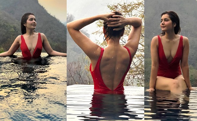 HOT: Raashi Khanna Stuns in a Bold Red Monokini