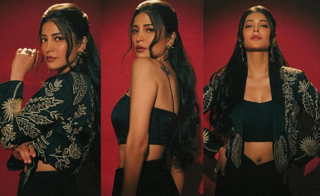 HOT: Shruti Haasan Boasts Her Flat Midriff