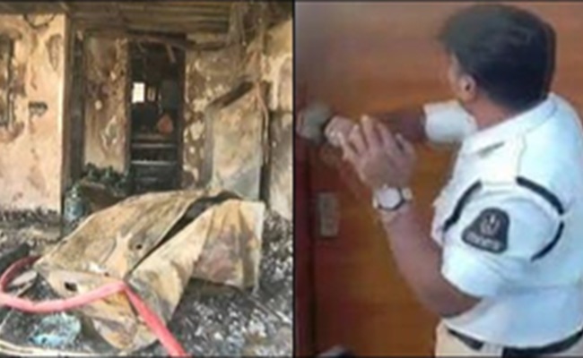 Hyderabad cops rescue family from fire