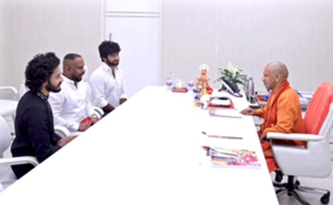 'HanuMan' team meets UP CM Yogi Adityanath