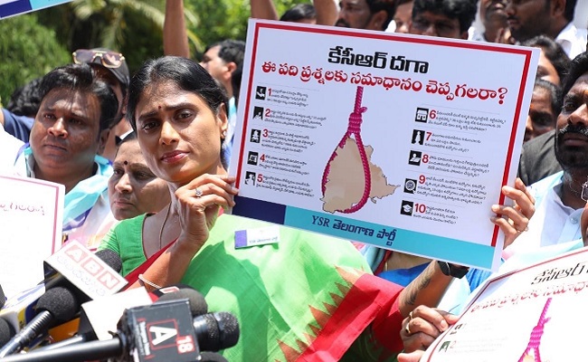 Sharmila poses 10 questions to KCR