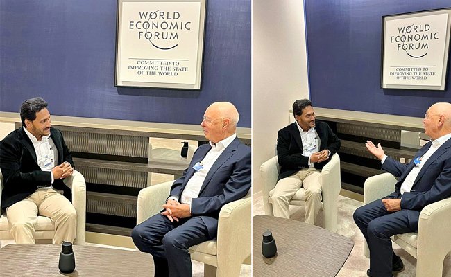 Andhra CM calls on WEF founder in Davos