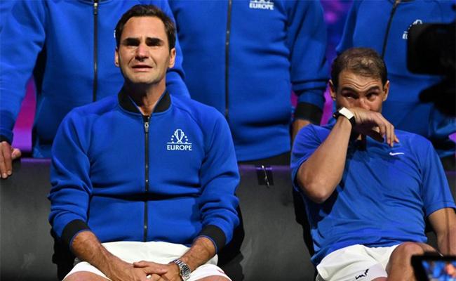 Tennis stars give emotional farewell to Federer