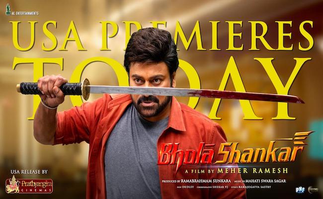 Chiranjeevi's Bholaa Shankar USA Premiers Today