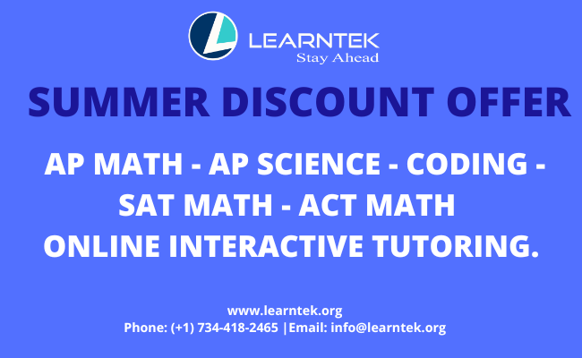 Summer Offer - AP Courses - SAT - ACT - Coding