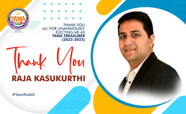 Raja Kasukurthi Elected Treasurer of TANA