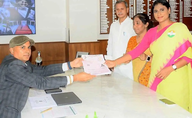 Election Affidavit: YS Sharmila Owes 82.5 Cr to YS Jagan