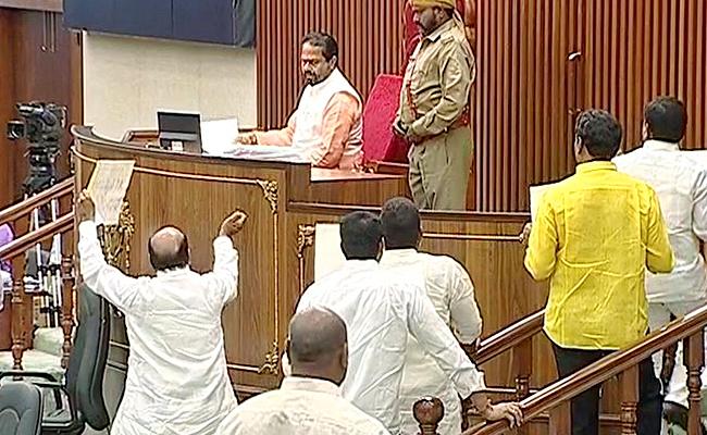 YSRCP, TDP MLAs clash in Andhra Assembly