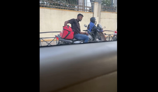 Zomato delivery guy seen eating customer's food