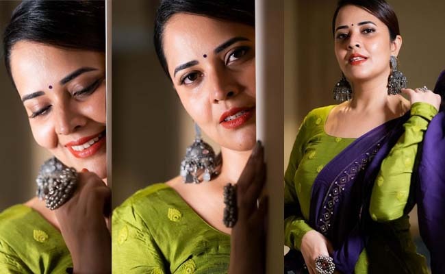 Pics: Anasuya's Envious Looks In Green