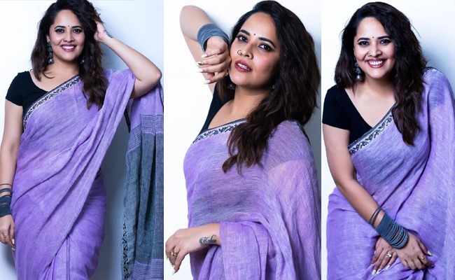 Pics: Beautiful Actress In Purple Saree