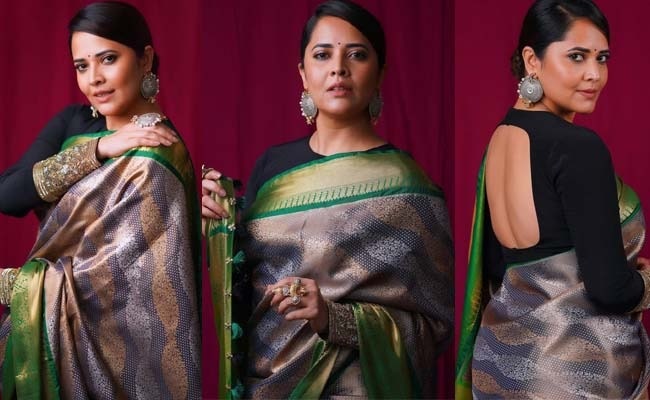 Pics: Anasuya's Grace In Open Back Blouse