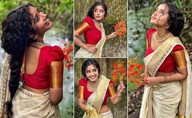 Beautiful Indian Model Anupama Parameshwaran In Transparent Red Saree |  Indian model, Anupama parameswaran, 10 most beautiful women