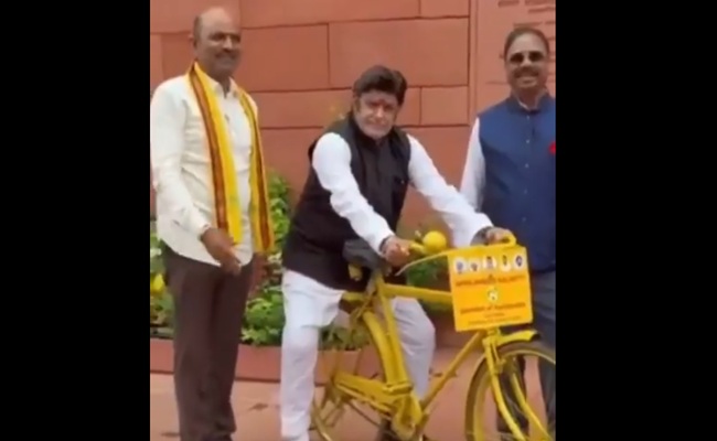 Balayya can't ride even bicycle? Netizens troll