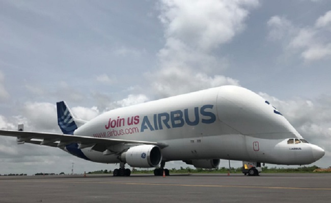 Airbus Beluga lands at Hyderabad airport