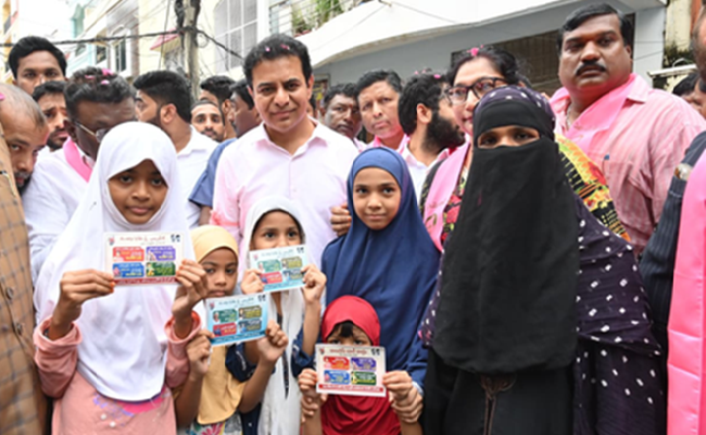BRS distributes 'Congress debt cards'