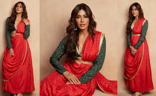 Pics: Dusky Beauty In Red And Green