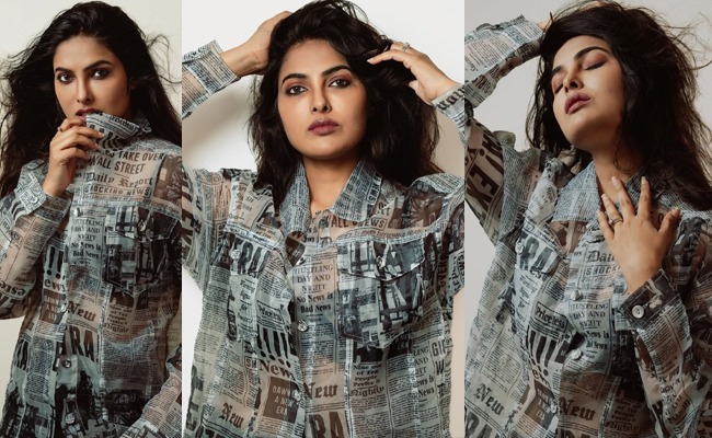 Pics: Hot Lady's Bold Newspaper Shirt