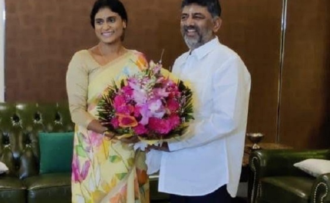 Sharmila meets DK, ready for pact with Cong?