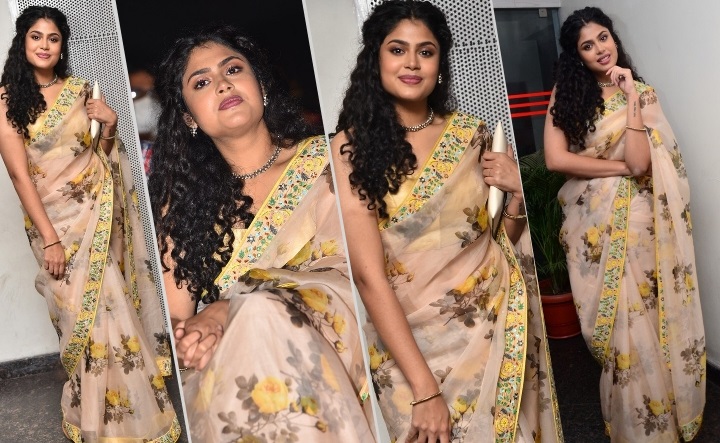 Pics: Tallest Heroine In TFI In Silk Saree