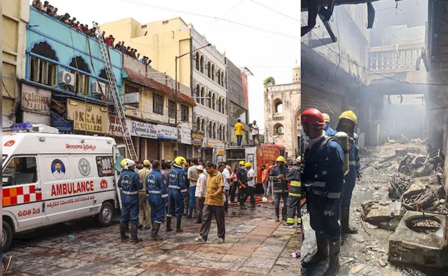 17 Killed In Massive Fire At Building Near Charminar