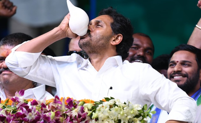 Jagan Sounds Poll Bugle With Target of 100 Per Cent Seats