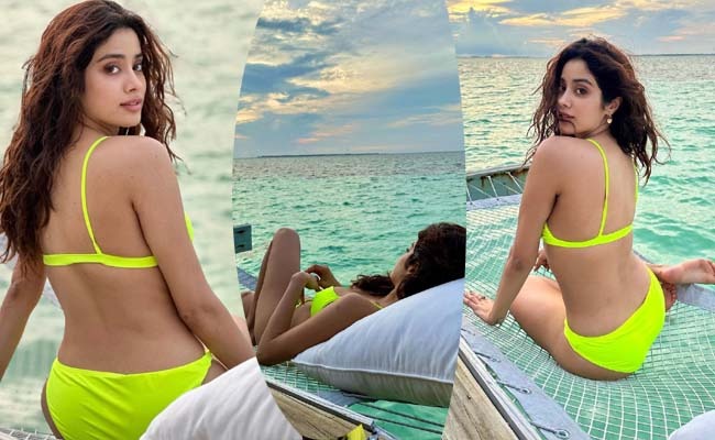 Pics: Janhvi Kapoor Stuns In Green Bikini