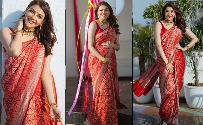 Pics: Beautiful Would-Be-Mother In Red Saree