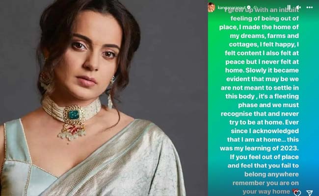 Kangana's 2023 learning: 'Never try to be at home'