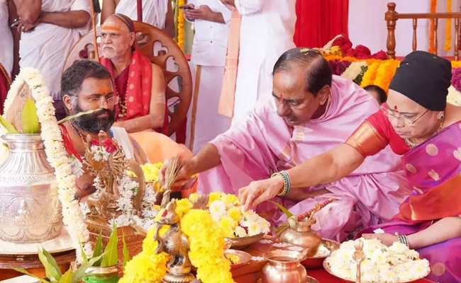 KCR takes to gods to wriggle out of crisis?