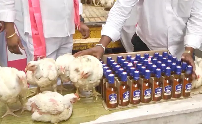AP MLA distributes liquor, live chicken on festival day