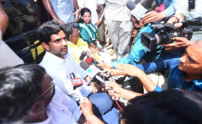 TDP leader Lokesh detained on way to Palasa