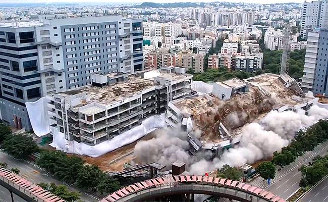 Two buildings demolished in Hyderabad IT Park