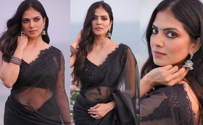 Pics: Mallu Beauty's Sheer Saree Delight