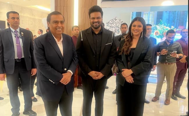 Manoj, Mounika Meet Mukesh Ambani