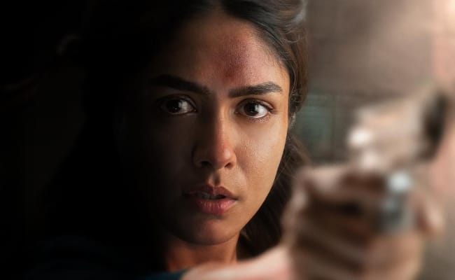 Mrunal Thakur Sharp Target With Short Gun
