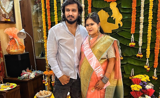 Pic: Nikhil & His Wife From Seemantham Ceremony