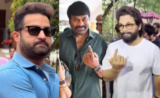 Chiranjeevi, NTR, Allu Arjun cast votes in Hyderabad