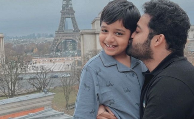 NTR Jr shares lovable picture with son from Paris