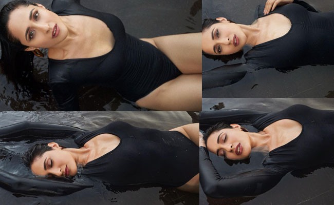 Pics: Miss Jaiswal In Black Swim Wear