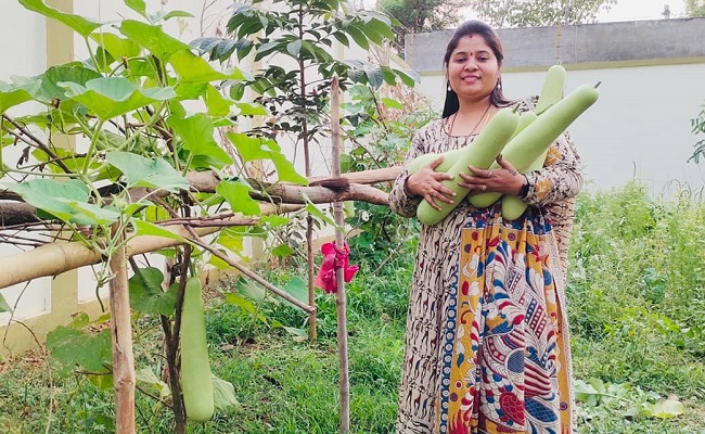 Kodali in cattle shed, Pushpa Srivani in gardening